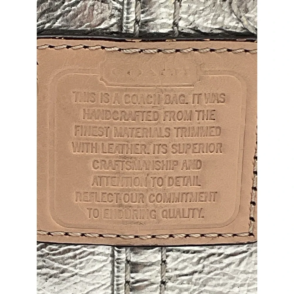 Y2K COACH Silver Leather Swingpack Metallic Silver Crossbody Bag 50168
